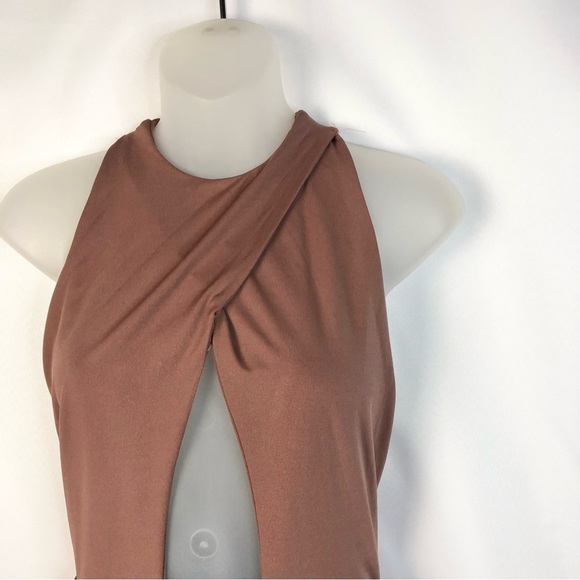 Shein Purple Wrap Cut Out Bust Ruched Mini Dress XS - Picture 3 of 5